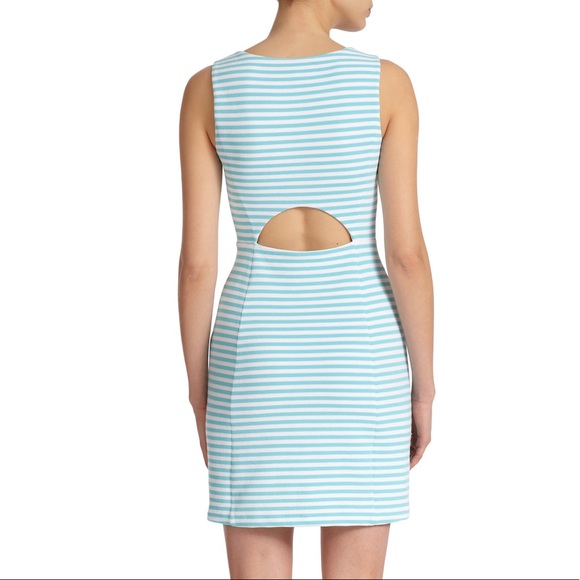Lilly Pulitzer Shorely Blue Ottoman Stripe Whiting Cut Out Dress (XS) - Picture 2 of 7